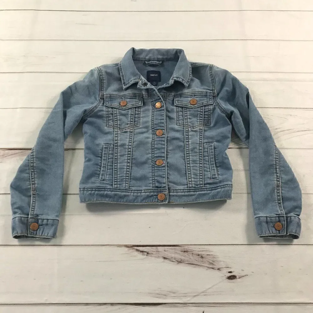 Gap Kids Denim Medium Wash Jacket Large